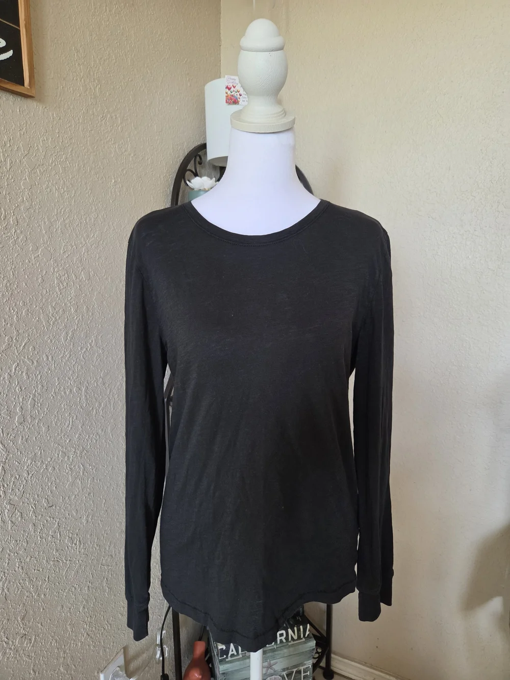 J. Crew Black Long-Sleeve Crewneck Tee